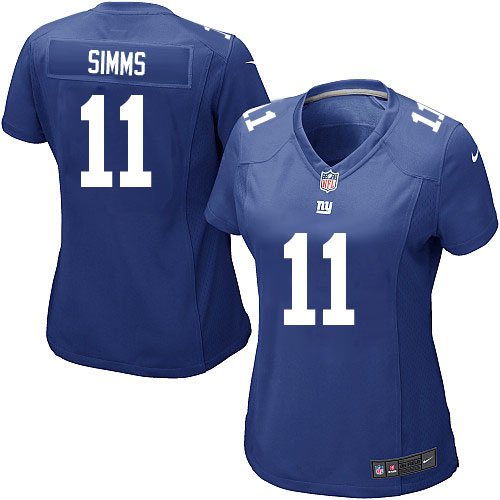 Women's Game Phil Simms Nike Jersey Royal Blue Home - #11 NFL New York Giants